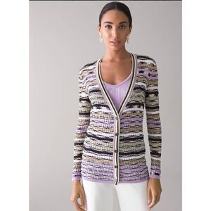 White House Black Market multi stripe cardigan size medium